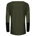thumbnail image 4 of Innerwin T Shirt Long Sleeve Ladies T-shirt Work Striped Stitched Tee Army Green 3XL, 4 of 6