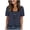 Navy., variant on Agkizg Women's Fake Two-Piece Blouse Crew Neck Short Sleeve Printed Casual Fashion Summer Top