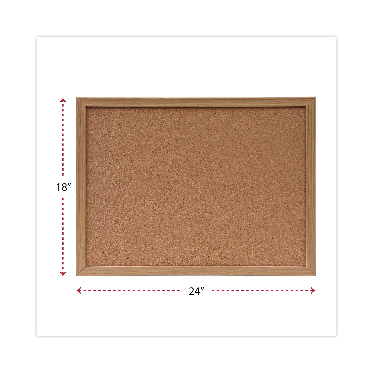 UNIVERSAL Cork Board with Oak Style Frame 24 x 18 Natural Oak-Finished Frame 43602