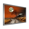 thumbnail image 2 of Designart "Sunset Meadow with Red Moon at Farmhouse" Farm Framed Wall Art Decor - Country Red Farm Windows Bedroom Framed Canvas Wall Art, 2 of 6
