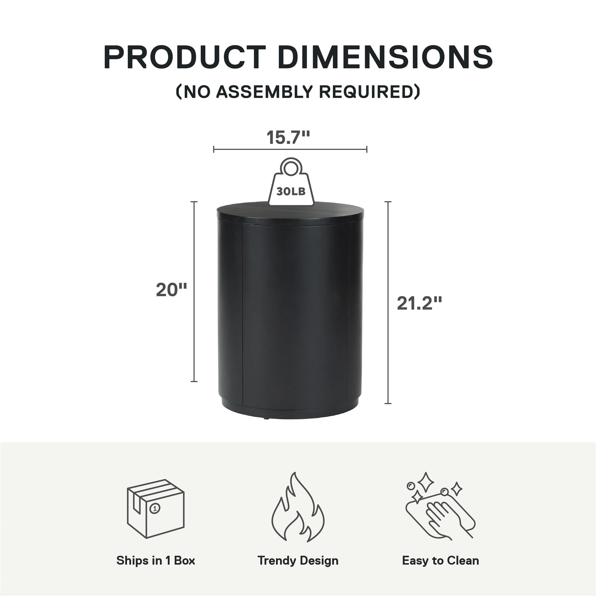 Better Homes & Gardens Miller Drum End Table, Black