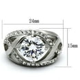 thumbnail image 2 of Womens Rings High polished (no plating) Stainless Steel Ring with AAA Grade CZ in Clear TK1176, 2 of 4