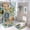 Color-2yushi, variant on Exotic Fruit Collage Travelogue Shower Curtain Set Modern Bathroom Decor Mats 4pcs Fabric Bathroom Curtain Slip Floor Rug Toilet Lid
