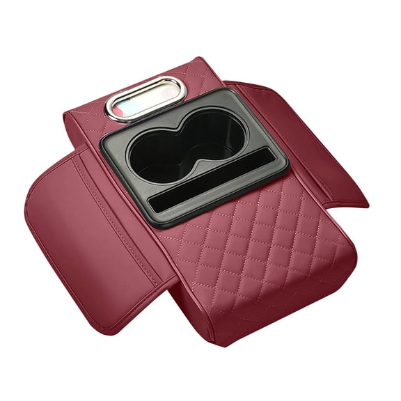 Car Armrest Cushion Cover with Storage Organizer Cup Holder Phone Slot for Sedans Interior Accessories Comfort Support