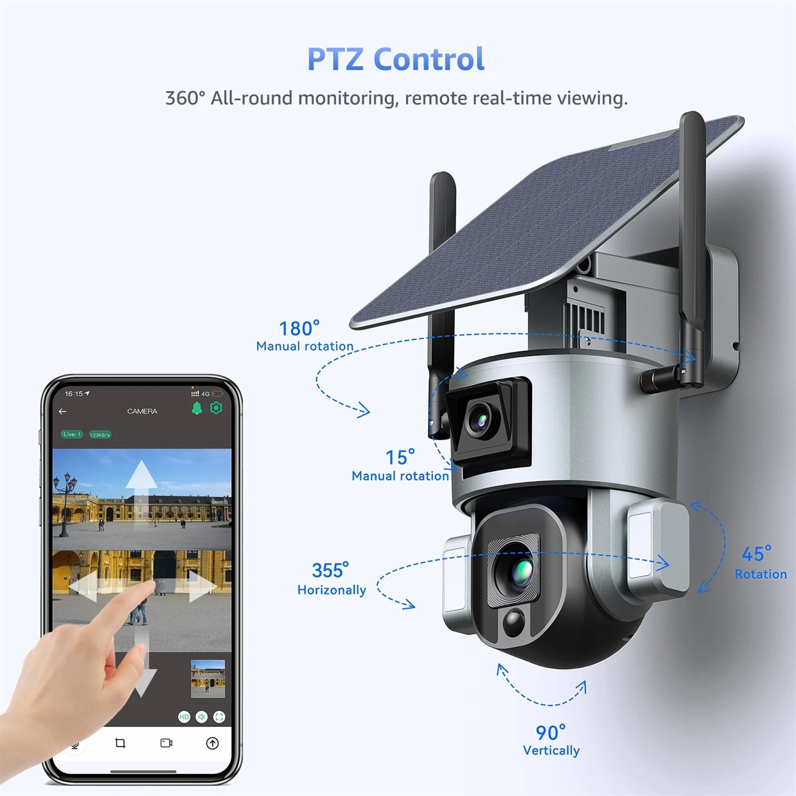 8MP 4K IP Panoramic 180 View 4K Solar Security Cameras Solar Security Camera With AI Motion Detection CCTV Solar Surveillance