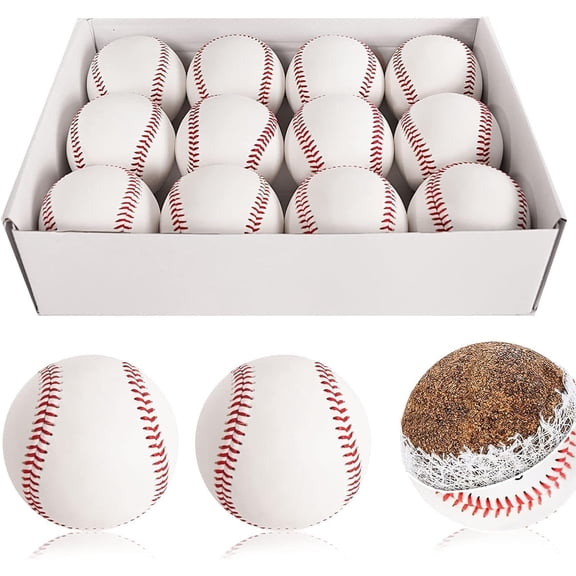 Baseball 12 Pack Balls  Baseballs 9 inch TeeBall Safety Baseballs for Youth/Adult Baseball Soft Toss, Batting, Fielding, Hitting, Pitching, Practice( Dozen)