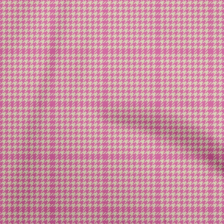 oneOone Cotton Jersey Pink Fabric Houndstooth Fabric For Sewing Printed  Craft Fabric By The Yard 58 Inch Wide 