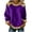 Purple, variant on Women's Long Sleeve T-Shirt, Casual Loose Fit Blouse, Ombre Color Round Neck Top for Daily Wear and Home