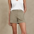 thumbnail image 4 of Women's Stretchy Twill Mid-Rise Shorts with Side Pockets - Soft Brushed Fabric, Flattering Fit Casual Shorts for Summer Walking & Errands,Bronze M, 4 of 5
