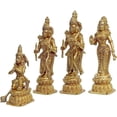 thumbnail image 3 of Ram Darbar Brass Antique ram darbar Statue in Brass, Lord Rama, Lord Hanuman, Lord Lakshman, Sita MATA, Ram Ji ram Family Statues 12inch Gold, 3 of 4