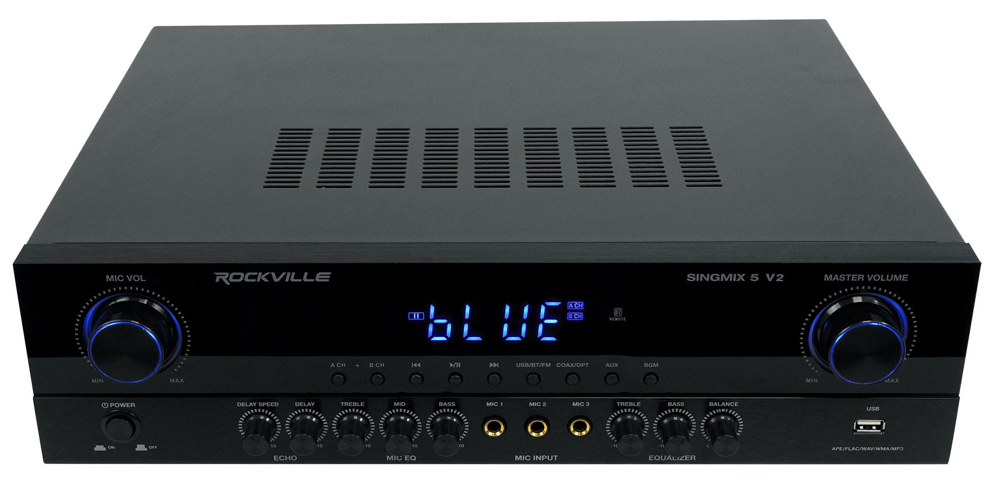 Rockville SINGMIX 5 Bluetooth Home Receiver Amp+(4) 6.5" Bookshelf Speakers