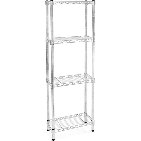 Shelving Inc. 8" d x 18" w x 72" h Chrome Wire Shelving with 4 Tier Shelves, Weight Capacity 800lbs Per Shelf