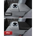 thumbnail image 6 of KBH Center Console Armrest Cover Fit for 1999-2010 Ford F250 F350 F450 & 2001-2005 F550 with Jump Seat, Leather Middle Console Lid Cover Cushion Pad for Truck Interior Accessories, Black, 6 of 7