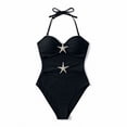 thumbnail image 6 of Lenago Tankini Swimsuits for Women Swimsuit Swim Suits for Women 2025 2026 European And Bikini Swimsuit forborder Solid Color Beach Vacation Bikini Black S, 6 of 7