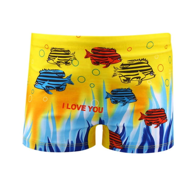 Zhuashum 3-4 Years Swimsuit For Boy Kids' Cartoon Prints Spa Shorts Athletic Swimming Trunks Red