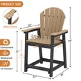 thumbnail image 6 of OTSUN Tall Modern Adirondack Chair, All Weather HDPE Bar Height Adirondack Stools Widened Durable Design for Porch Patio Yard Lawn Fire Pit Bistro Basement Indoors & Outdoors, 6 of 6