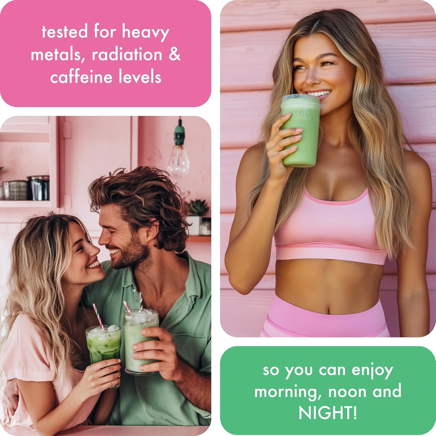 Caff Off Decaf Strawberry Matcha Green Tea Powder From Japan – 1.06 oz / 30 g – Ceremonial Grade & Sugar-Free – No Fillers or Milk Powders – Naturally Decaffeinated Without Chemicals