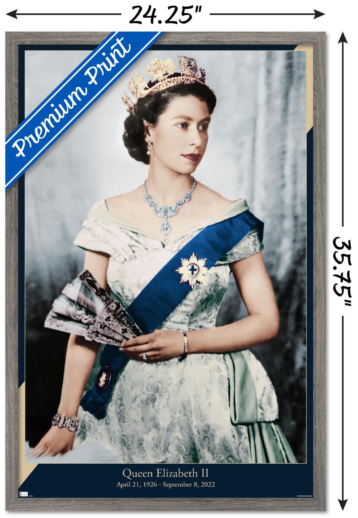 Queen Elizabeth II - Queen Wall Poster, 22.375" x 34" Framed
