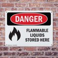 thumbnail image 4 of (2 Pack) Flammable Liquids Stored Here OSHA Danger Sign 10 Inch X 7 Inch Plastic Sign, Weather Resistant, UV Protected for Workplace, Business, and Construction Site, Made in the USA, 4 of 8