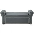 thumbnail image 5 of Posh Living Ashley Faux Leather Storage Bench with Nail Head Trim in Gray, 5 of 9