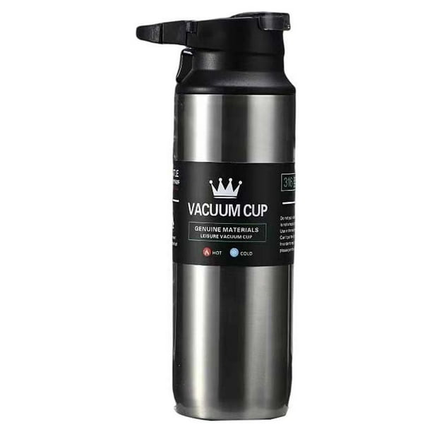 Advancent Taza aislada Acero inoxidable Prensa manual Frasco de vacío Portátil Hogar Escuela Oficina Interior Botella de agua al aire libre Teteras Plata 500ml
