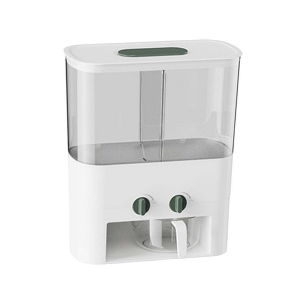 Dispensador de cereales con vaso, dispensador de arroz para granos de café y soja. Verde