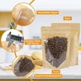 thumbnail image 3 of 100 bolsas resellables, bolsas Kraft de pie con bolsas frontales transparentes con cierre de cremallera, bolsas de almacenamiento de alimentos reutilizables para embalaje, 3 of 4