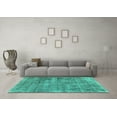 thumbnail image 3 of Ahgly Company Machine Washable Indoor Rectangle Abstract Turquoise Blue Modern Area Rugs, 3' x 5', 3 of 4