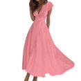 thumbnail image 2 of Maxi Dress for Women 2025 Deep V Neck Sleeveless Party Dress Vacation Outfits Summer Boho Dress Sexy Plus Size Basic Color Maxi Dresses, 2 of 6