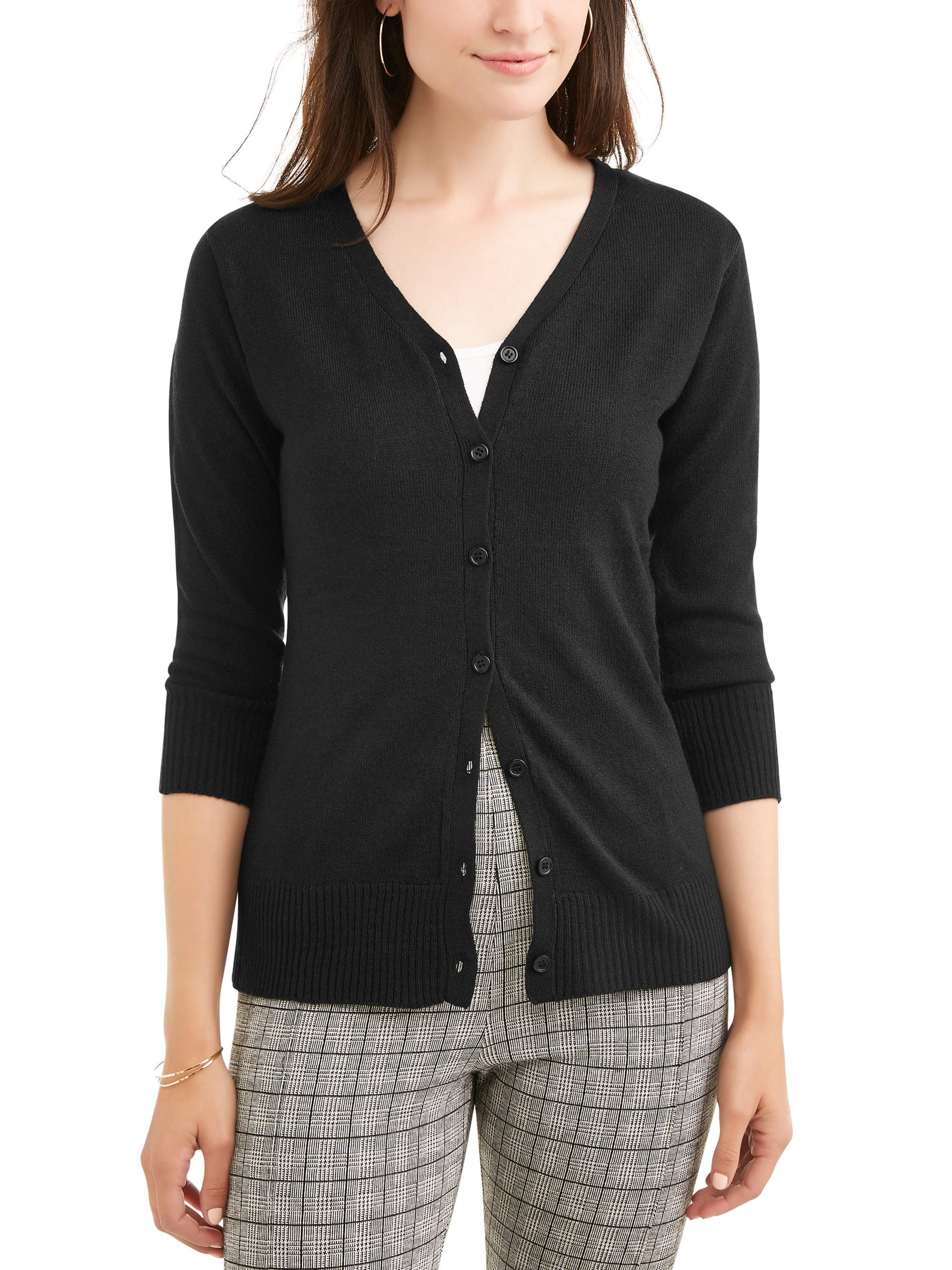 CARDIGAN / SWEATER BUTTON FRONT XS-3XL ANTI-PILL LADIES V-NECK EASY CARE