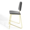thumbnail image 6 of Bar Stool Chair Barstool, Velvet, Metal Steel, Grey Gray, Modern Contemporary Urban Design, Bar Pub Cafe Bistro Hotel Restaurant Hospitality, 6 of 9