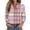 Pink, variant on Long Sleeve Shirts for Women Button Up Plaid Shirts Blouse Business Casual Work Shirts for Women Loose Long Sleeve Shirts Green L