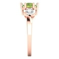 thumbnail image 3 of Three-Stone Engagement Ring for Women - 1.72ct Natural Peridot in 18K Rose Gold Promise Ring, 3 of 6
