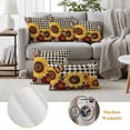 thumbnail image 6 of Sunflower Black Check Outdoor Waterproof Pillow Covers, Farmhouse Flowers Butterfly Decorative Rectangle Throw Pillowcase Sofa Cushion Sham for Patio/Couch/Chair, 20"x12" 2 Pack, 6 of 8