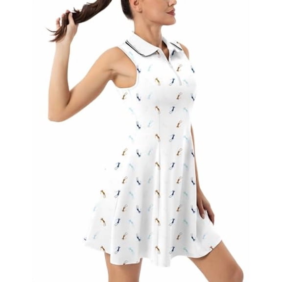 FKEEP WOMEN'S TENNIS GOLF DRESS SPORT ACTIVEWEAR WORKOUT ATHLETIC ZIP V NECK