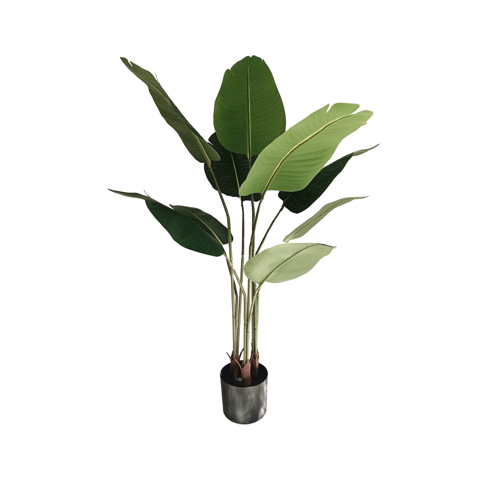 BEAUTYPEAK 4Ft Artificial Birds of Paradise Plant Faux Banana Leaf Tree Fake Tropical Palm Tree Indoor Outdoor Floor Plant