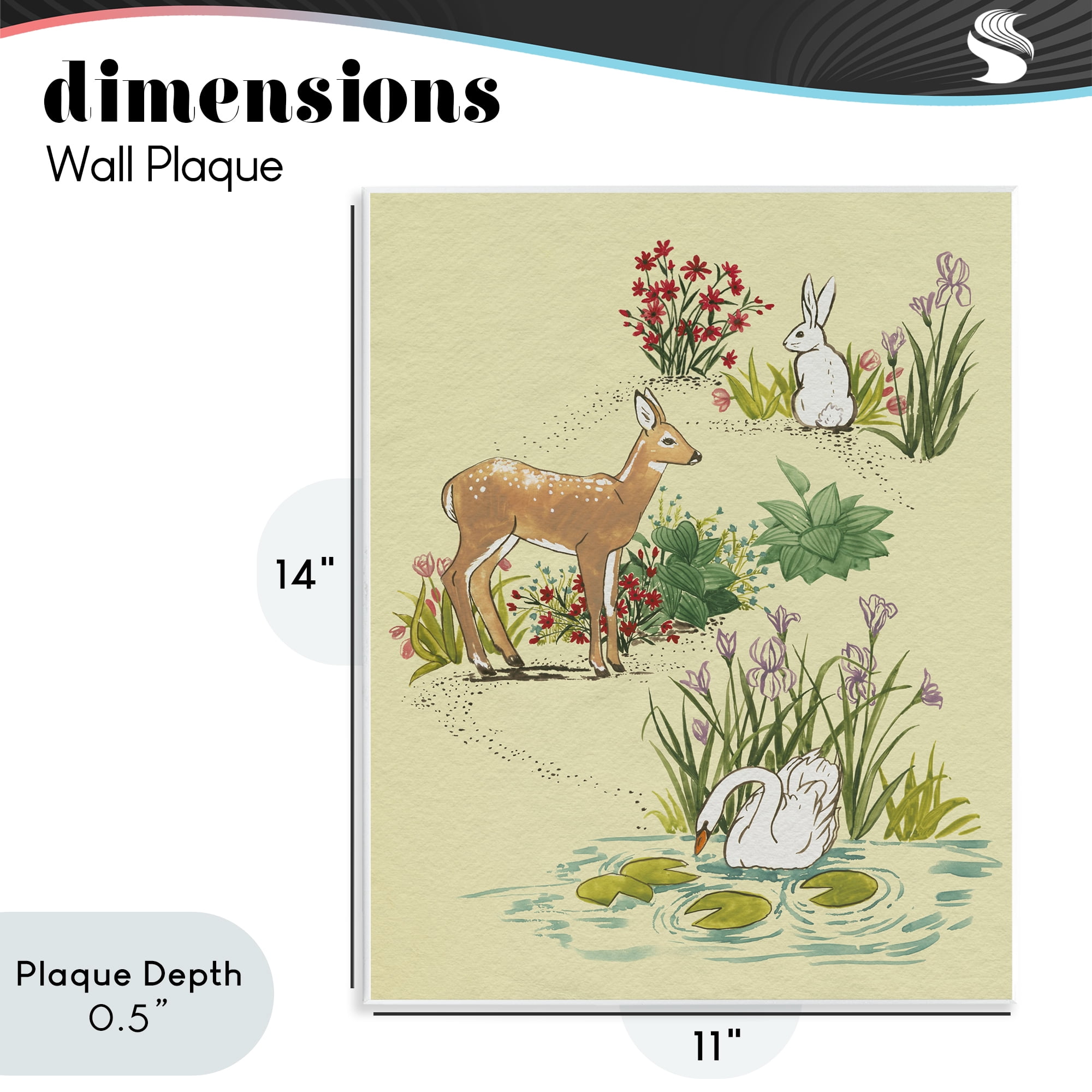 Stupell Industries Peaceful Spring Animals Wall Plaque Art, design by Grace Popp