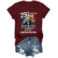thumbnail image 4 of CAICJ98 Womens 250th Anniversary Shirt Vintage American Flag Independence Day 250 Anniversary Women T Shirts (Wine,S), 4 of 8