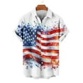 thumbnail image 4 of Elvqul Patriotic Shirts for Men Independence Day Stylish Red Short Sleeve 4th of July Travel T-Shirts Lapel Big and Tall Mens Shirts Button up, 4 of 6