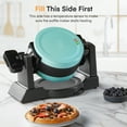 thumbnail image 4 of FOHERE Double Belgian Waffle Maker 180 Flip, 1400W, Waffles in 3 Minutes, Anti-Scald, Nonstick, Mint, New, 4 of 10