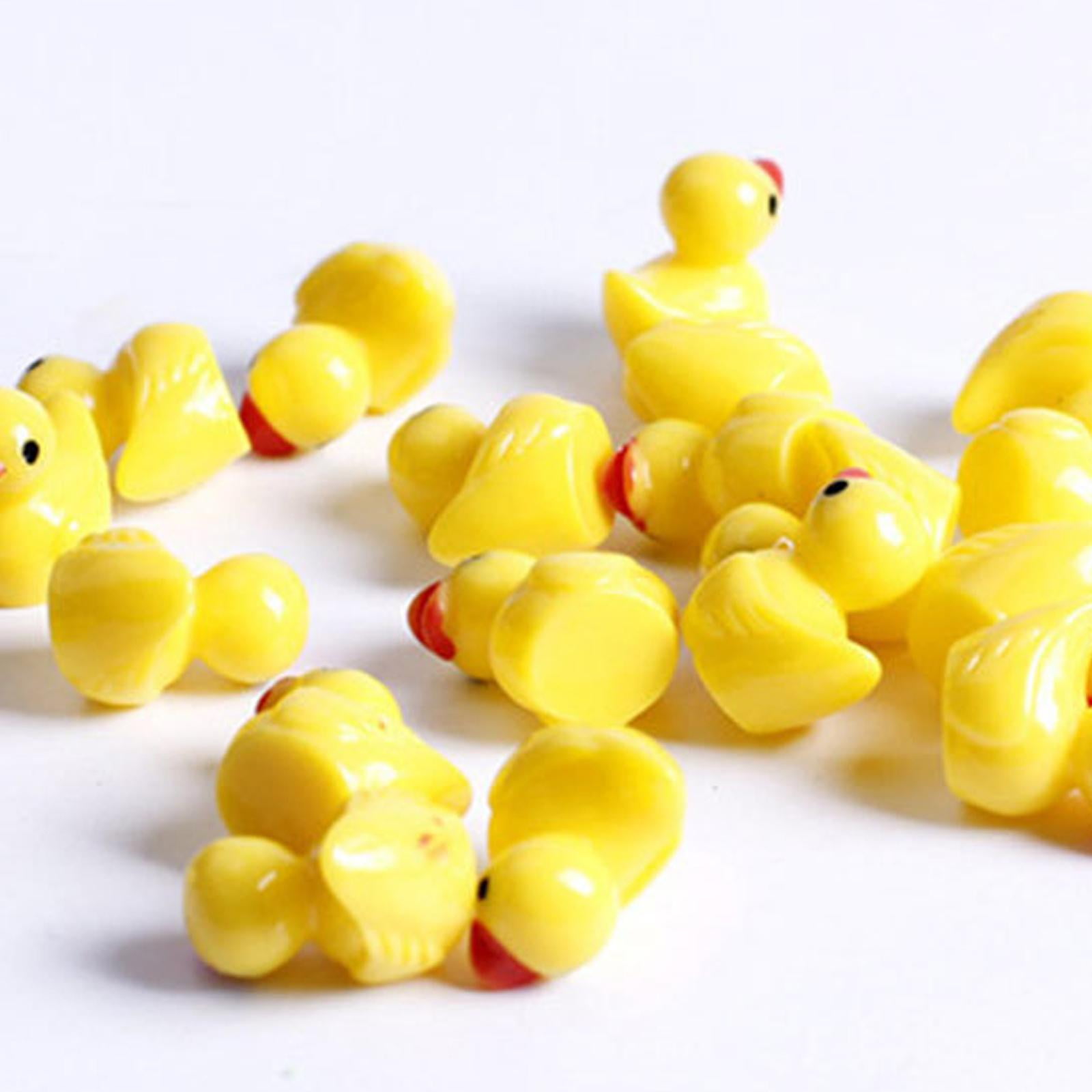 Xzbling 100PCS Mini Resin Duck Tiny Ducks Miniature Duck Figures