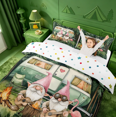 thumbnail image 3 of meiyoeat Happy Camping Bedding,Girls,Cute Gnome Camper Print Duvet Cover Full For Girl,Polkadot Reversible,3-Piece,1 Duvet Cover and 2 Pillowcases, 3 of 6