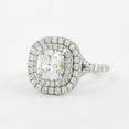 thumbnail image 2 of SOLITAIRE JEWLES 0.95CT Cushion Double Halo & Split Shank Moissanite Engagement Ring 14k White Gold, 2 of 6