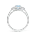 thumbnail image 2 of Angara Natural 1 Ct. Aquamarine with Diamond Classic Ring in 14K White Gold for Women (Ring Size: 3.5), 2 of 9