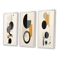 thumbnail image 3 of Designart "Minimal Circular Geometric Art V" Modern Geometric Framed Wall Art Set Of 3 - Beige Abstract Frame Canvas Set For Living Room Decor, 3 of 6