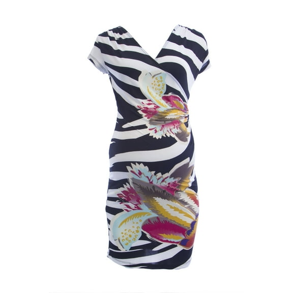 OLIAN Maternity Women's Animal Print Sleeveless Dress Small Black White