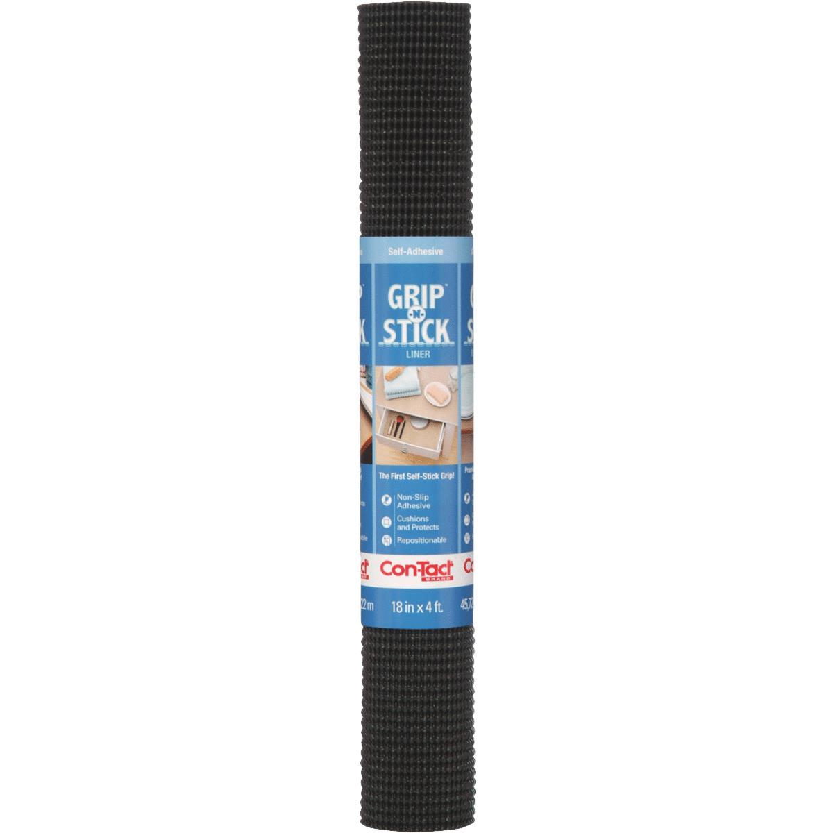 ConTact GripNStick 18 In. x 4 Ft. Black SelfAdhesive Shelf Liner