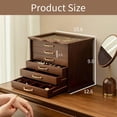 thumbnail image 2 of Kinsuite Black Walnet Jewelry Box with Glass Top & 6 Drawers - Handcrafted Vintage Organizer, Gold Hardware, for Necklaces, Rings, Watches - Elegant Display & Storage Chest for Women, 2 of 7