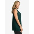 thumbnail image 3 of Jessica London Women's Plus Size Knit Tunic Tank Long Sleeveless Blouse, 3 of 6