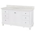 thumbnail image 4 of Bella 60" Single Bathroom Vanity with White Cabinet and Engineered Marble Top, 4 of 7